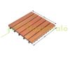 1 m² Fa teraszburkolólap 11 darabos készlet 30x30 cm eukaliptuszfa balkonburkolólap kazettás teraszburkolat 