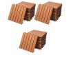 Wooden terrace tiles set of 33 pieces 30x30 cm eucalyptus wood balcony tiles cassette terrace covering