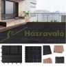 2 m² WPC kazettás teraszburkolólap 22 darabos készlet 30x30 cm mozaik balkonburkolólap antracit teraszburkolat