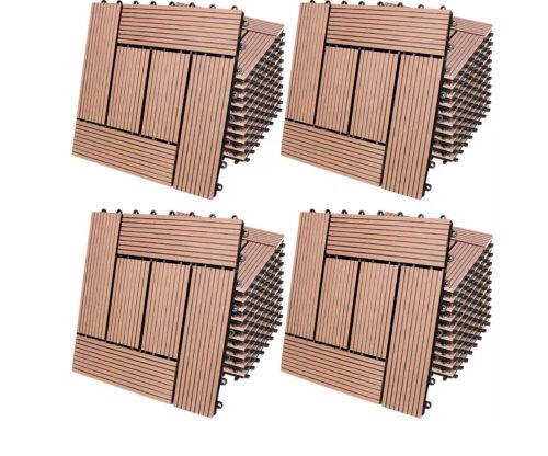 4 m² WPC kazettás teraszburkolólap 44 darabos készlet 30x30 cm mozaik balkonburkolólap Terrakotta teraszburkolat