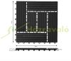 6 m² WPC kazettás teraszburkolólap 66 darabos készlet 30x30 cm mozaik balkonburkolólap antracit teraszburkolat