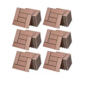 WPC kazettás teraszburkolólap 66 darabos készlet 30x30 cm mozaik balkonburkolólap Terrakotta teraszburkolat