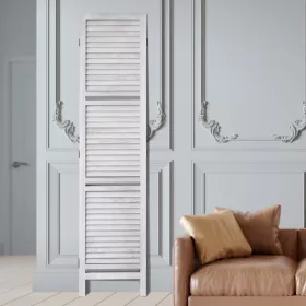   Térelválasztó 4 részes fehér fa paraván 170 cm magas, összecsukható
