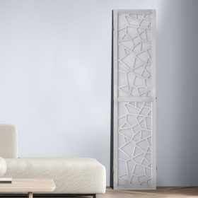   Térelválasztó 4 részes fehér fa paraván összecsukható 170x162 cm modern stílusban