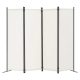 Térelválasztó 4 részes összecsukható paraván 224x45x171 cm fehér mobil térhatároló