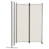 Térelválasztó 4 részes összecsukható paraván 224x45x171 cm fehér mobil térhatároló