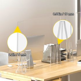   Akril asztali térelválasztó 60x60 cm plexi íróasztal paraván 5 mm vastag pultvédő panel átnyúló nyílással, fertőzés elleni fizikai védelem 