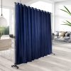 Térelválasztó gurulós függönyös paraván 300,5x257,5 cm alumíniumváz, sötétítő tengerészkék 