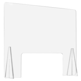   Akril védőfal 60x76 cm plexi íróasztal paraván átlátszó, 5 mm vastag, átnyúló nyílással