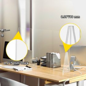   Akril asztali térelválasztó 60x120 cm plexi íróasztal paraván 5 mm vastag pultvédő panel átnyúló nyílással, fertőzés elleni fizikai védelem