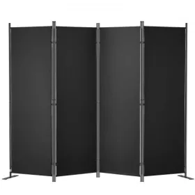   Térelválasztó 4 darab 224x171 cm fekete összecsukható paraván szobai térhatároló szabadon 