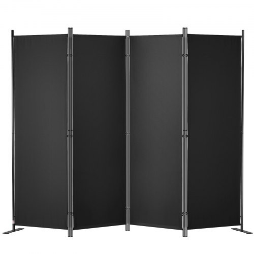 Térelválasztó 4 darab 224x171 cm fekete összecsukható paraván szobai térhatároló szabadon 