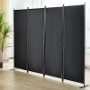 Térelválasztó 4 darab 224x171 cm fekete összecsukható paraván szobai térhatároló szabadon 