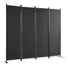 Térelválasztó 4 darab 224x171 cm fekete összecsukható paraván szobai térhatároló szabadon 