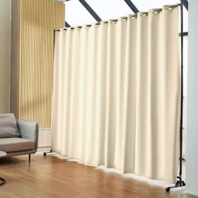   Mobil térelválasztó paraván 301x30x240,5 cm gurulós, vízálló válaszfal beltéri és kültéri használatra
