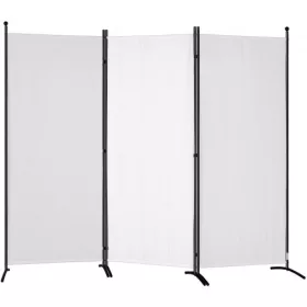   Térelválasztó 3 részes összecsukható paraván 226x51,5x185 cm fehér, mobil térhatároló