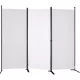 Térelválasztó 3 részes összecsukható paraván 226x51,5x185 cm fehér, mobil térhatároló