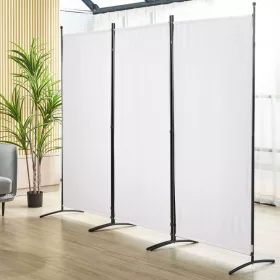   Térelválasztó 3 részes összecsukható paraván 226x51,5x185 cm fehér, mobil térhatároló