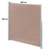 Room divider extendable screen 300x180 cm windbreak windshield brown for outdoor and indoor use