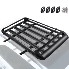   Alumínium tetőcsomagtartó kosár 127x90x14 cm 100 kg teherbírású univerzális tetőcsomagtartó