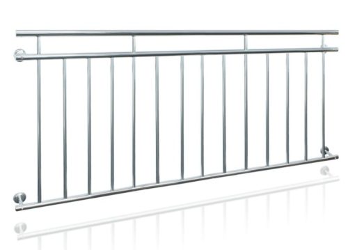 Erkélykorlát rozsdamentes franciaerkély saválló acél  225x90 cm inox