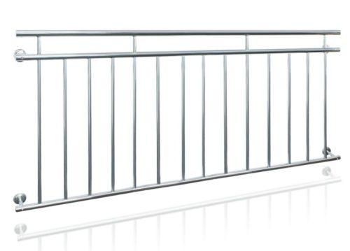 Balcony railing stainless French balcony acid-resistant steel 225x90 cm inox