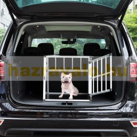   Dogbox alumínium kutya szállító autóba 70x54x51cm  praktikus mobil autós ketrec szimpla 