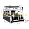 Dogbox aluminum dog carrier for car 70x54x51cm practical mobile car cage single 