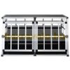 Dogbox aluminum dog carrier for car 98x70x51cm practical mobile car cage double 