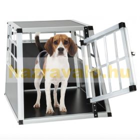   Dogbox alumínium kutya szállító autóba 54x69x50 cm praktikus mobil autós ketrec szimpla 