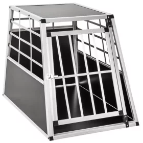 Dogbox alumínium kutya szállító autóba praktikus mobil autós ketrec szimpla 65x90x69,5 cm függőleges