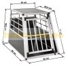 Dogbox aluminum dog carrier for car practical mobile car cage single 65x90x69.5 cm kennel with vertical back wall