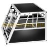 Dogbox aluminum dog carrier for car practical mobile car cage double 89x69x50 cm kennel with vertical back wall