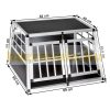 Dogbox aluminum dog carrier for car practical mobile car cage double 89x69x50 cm kennel with vertical back wall