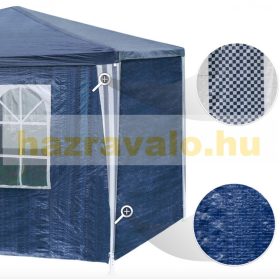   Kerti pavilon oldalfóliával 3x3 m kerti party sátor összerakható sörsátor pergola kék színben