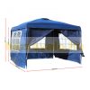 Garden gazebo with side film 3x3 m garden party tent collapsible beer tent pergola in blue color