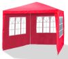 Garden pavilion with side film 3x3 m garden party tent collapsible beer tent pergola in red color 