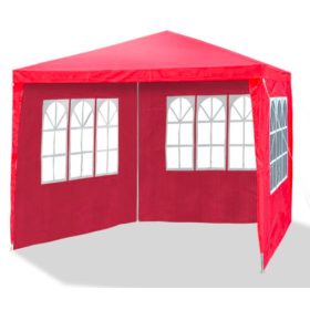   Kerti pavilon oldalfóliával 3x3 m kerti party sátor összerakható sörsátor pergola piros színben 