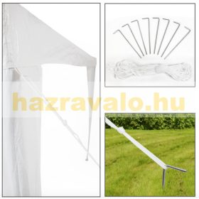   Kerti pavilon oldalfóliával 3x3 m kerti party sátor összerakható sörsátor pergola piros színben 