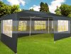 Kerti pavilon 5 oldalsó fóliával 3x6m kerti partisátor összecsukható sörsátor antracit színben