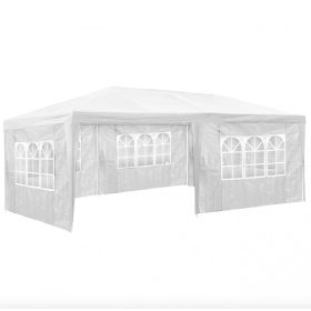   Kerti pavilon 5 oldalsó fóliával 3x6m kerti partisátor összerakható sörsátor kék színben