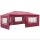 Garden pavilion with 5 side foils 3x6m garden party tent collapsible beer tent in red