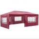 Kerti pavilon oldalfallal 3x6m 5 oldalsó fóliával partisátor sörsátor piros színben