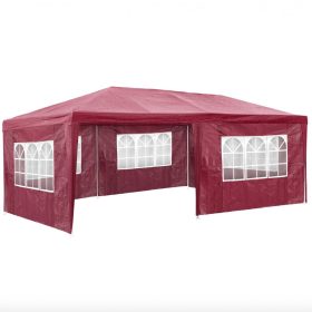   Kerti pavilon 5 oldalsó fóliával 3x6m kerti partisátor összerakható sörsátor zöld színben