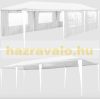 Fóliasátor kerti sátor 8 oldalfóliával 3x9 m kerti partysátor összerakható pavilon fehér színben
