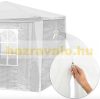 Fóliasátor kerti sátor 8 oldalfóliával 3x9 m kerti partysátor összerakható pavilon fehér színben