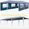 Fóliasátor kerti sátor 8 oldalfóliával 3x9 m kerti partysátor összerakható pavilon fehér színben