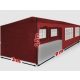 Rendezvénysátor kerti sátor 8 oldalfóliával 3x9 m kerti partysátor összerakható pavilon piros színben