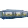 Fóliasátor kerti sátor 8 oldalsó fóliával 3x9 m kerti partysátor összecsukható pavilon több színben