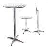 Event table adjustable height 74-114 cm high 60 cm table top Ø 5.8 cm pipe diameter folding stainless elbow metal table 